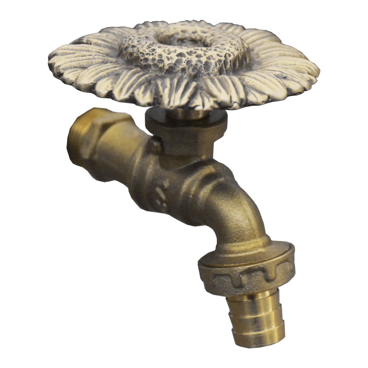 Brass Garden Faucet Tap Sunflower Gold - Side view
