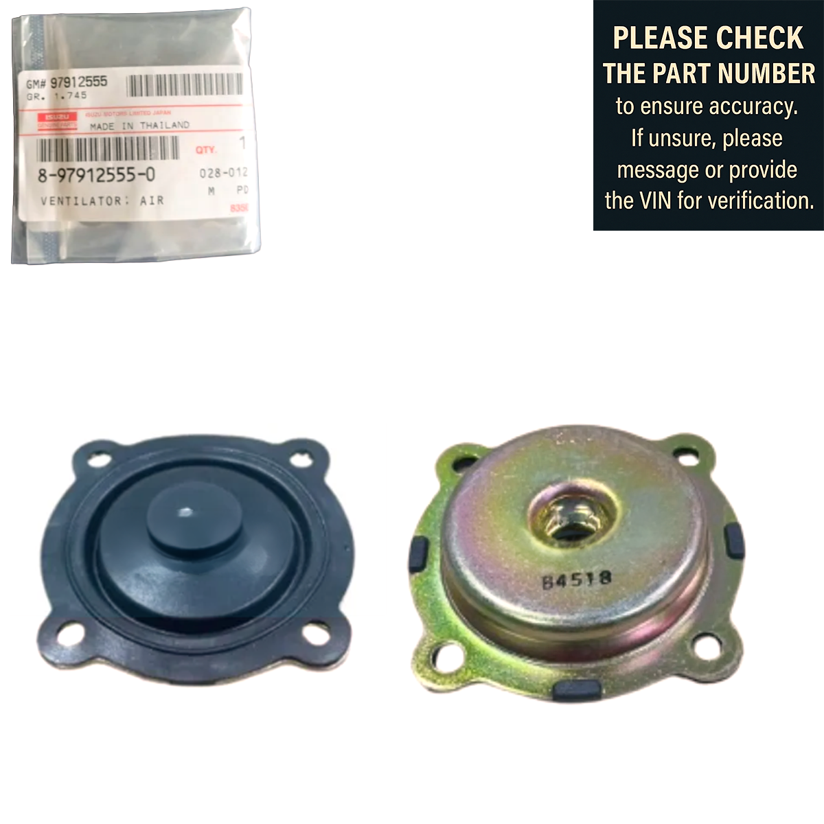 Isuzu Genuine Valve Cover Diaphragm – Part No. 8-97912555-0 (D-MAX 2005–2011)