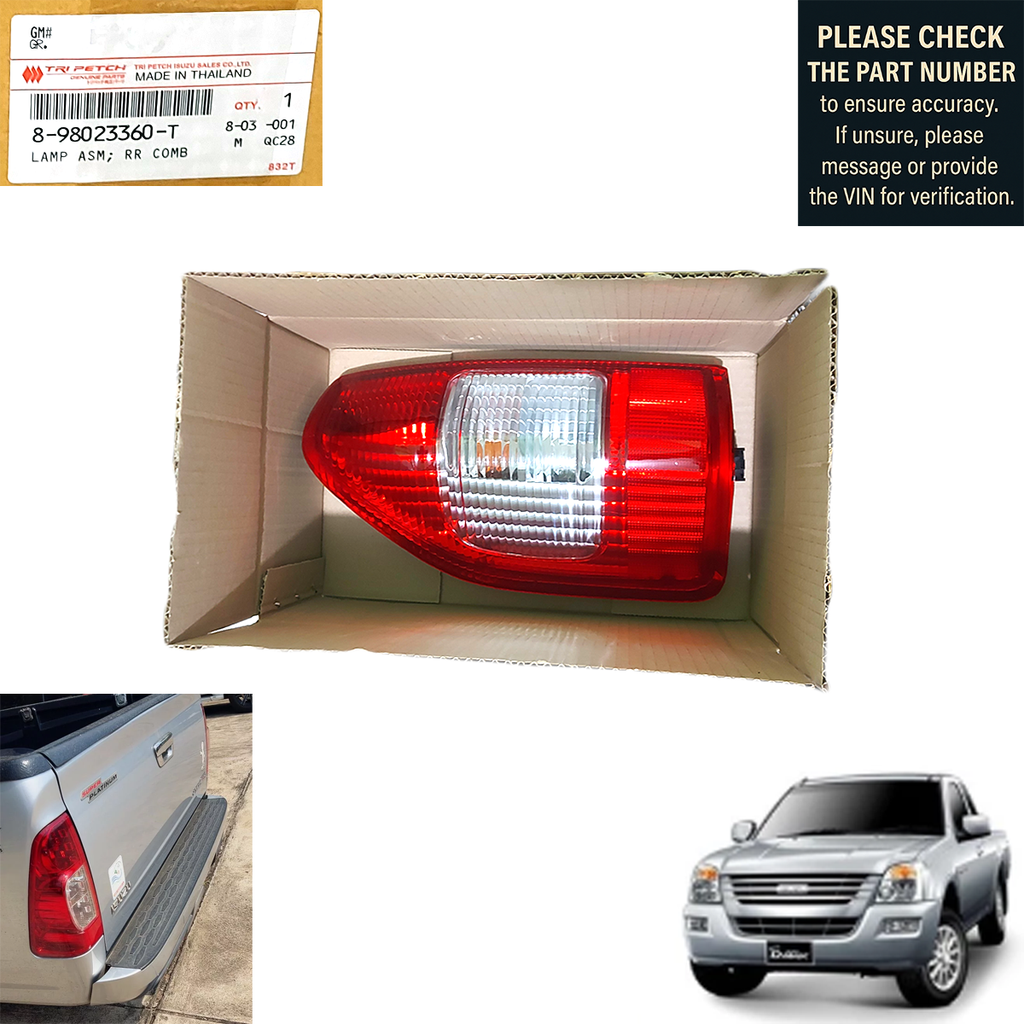 Left Genuine ISUZU D-Max 2003-2005 Tail Light Assembly #898023360T