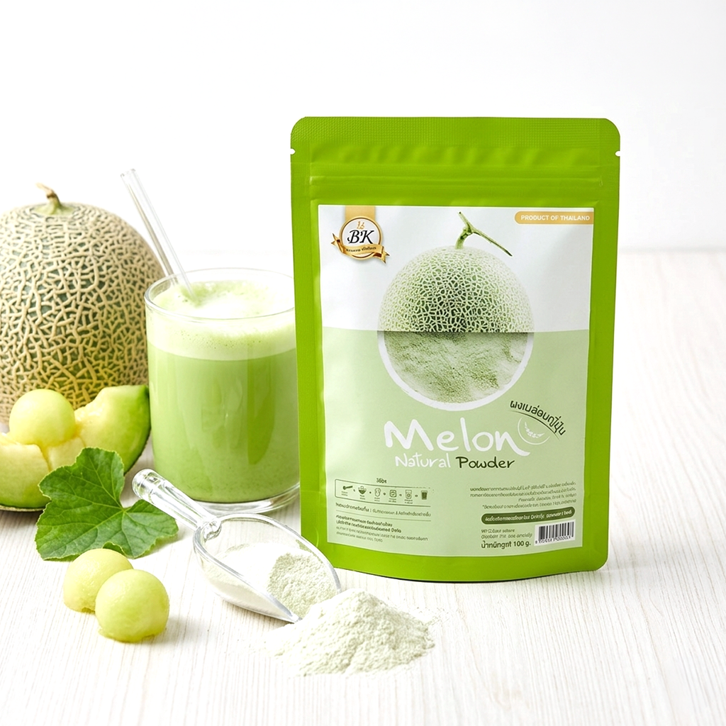 BK Melon Natural Powder – 100% Natural Japanese Melon, Sugar-Free (100g) | For Beverages & Bakery