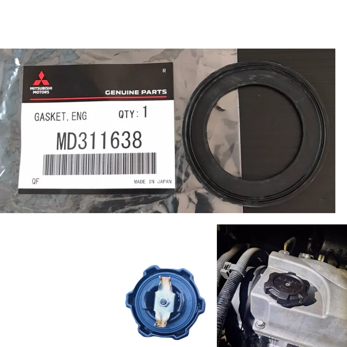 Mitsubishi Genuine Engine Oil Cap Gasket / Seal MD311638