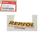 Genuine Honda REPSOL mark emblem sticker, part 86649-K33-T70ZA, orange-white, made in Thailand