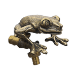 Brass Garden Faucet Tap Large Frog Gold - Two frogs view