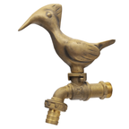 Brass Garden Faucet Tap Woodpecker Gold - Side view