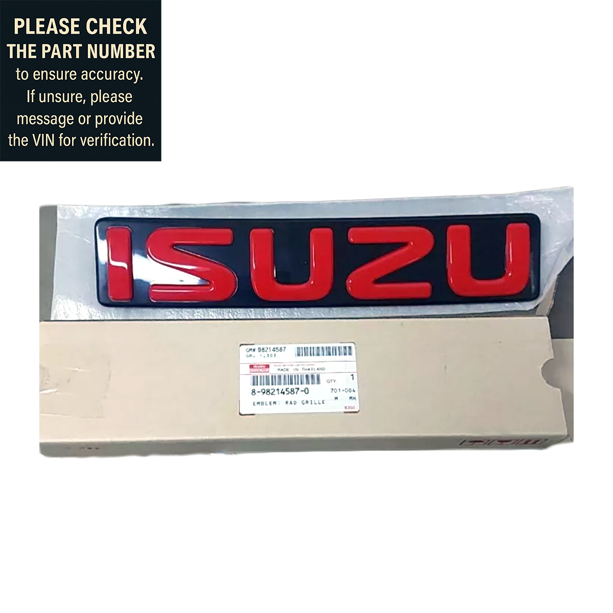 ISUZU Radiator Grille Emblem Red D-Max 2012-2018 OEM #8-98214587-0