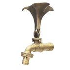 Brass Garden Faucet Tap Calla Lily Flower Gold - Front view