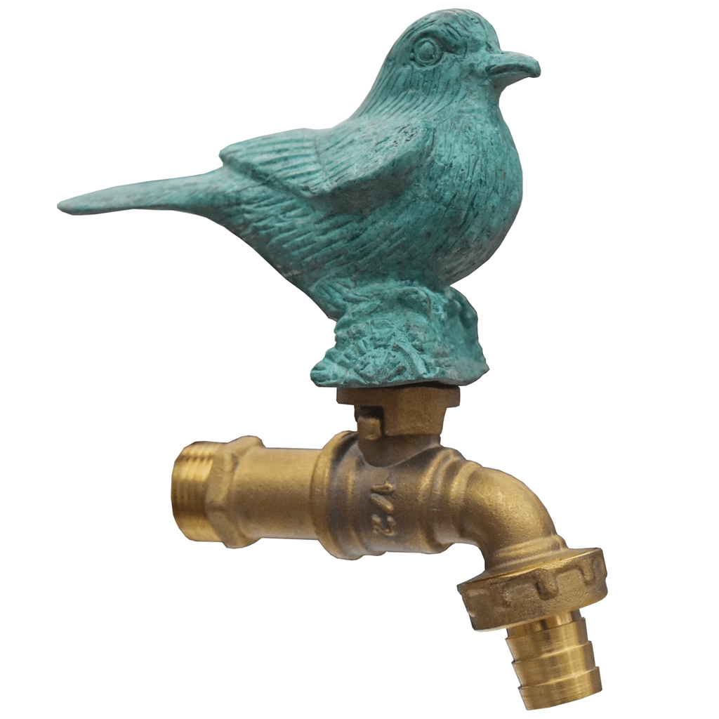 Brass Garden Faucet Tap Sparrow Green - Side view