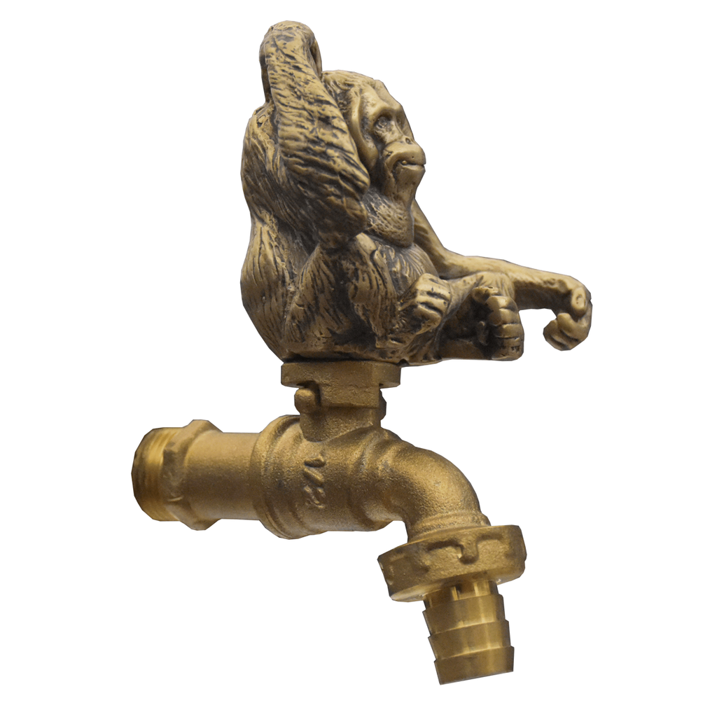 Brass Garden Faucet Tap Gorilla Gold - Front view