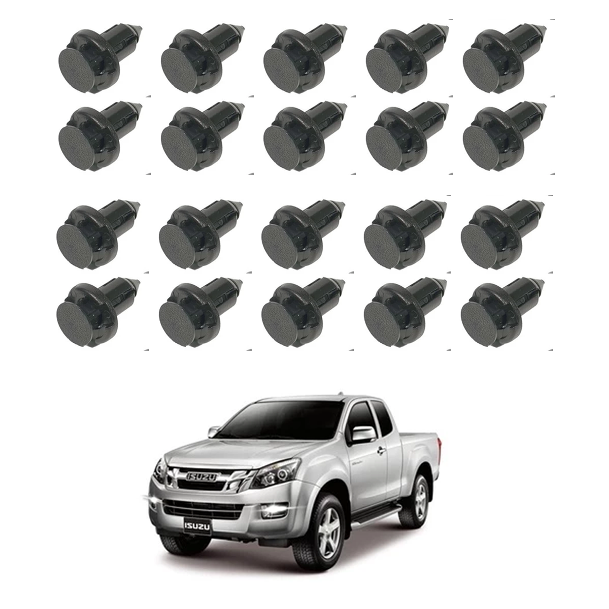 フロントバンパーリテーナークリップ いすゞ D-Max 2003-2023 (20個セット)