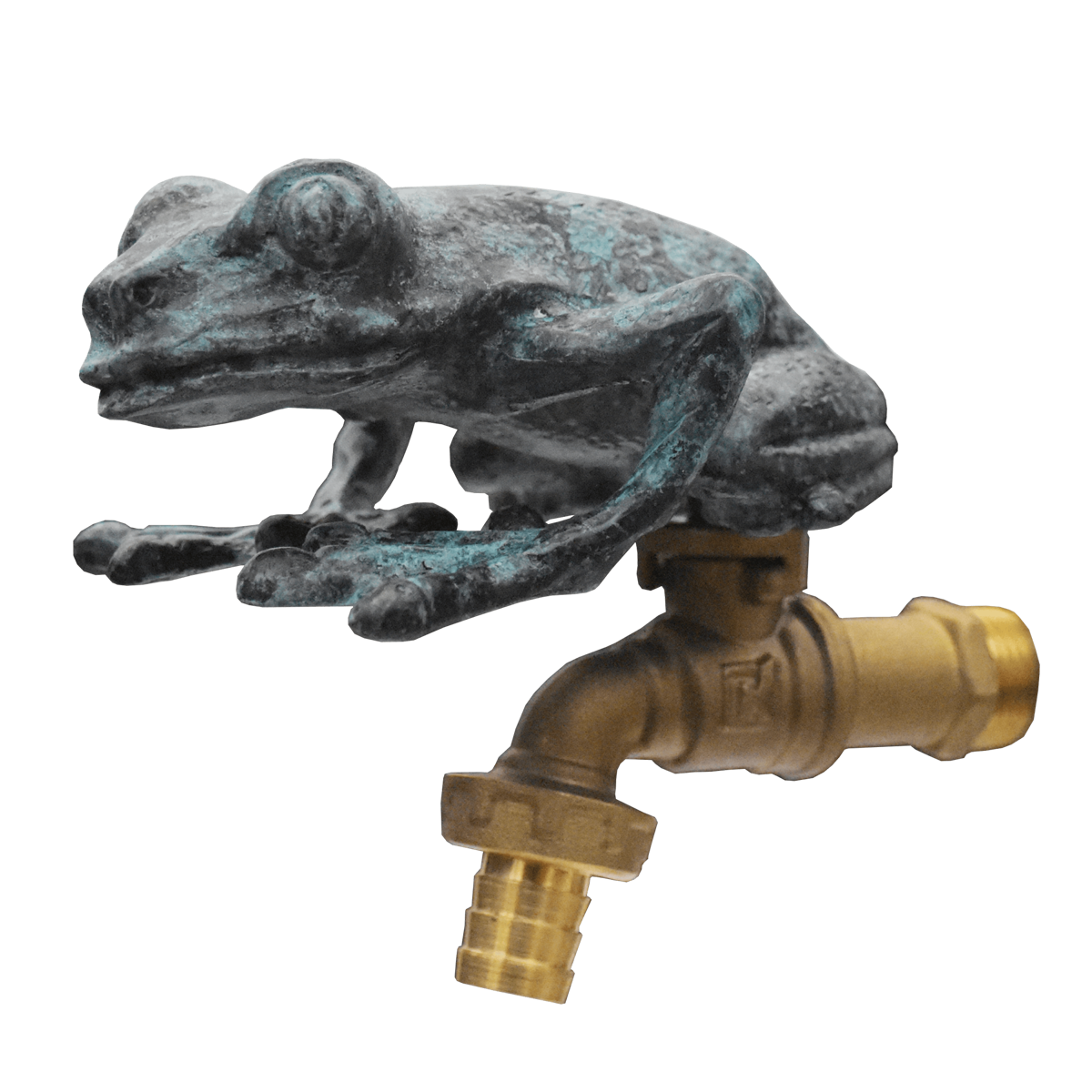 Garden Faucet Tap Large Frog Green-Black - Side View 2