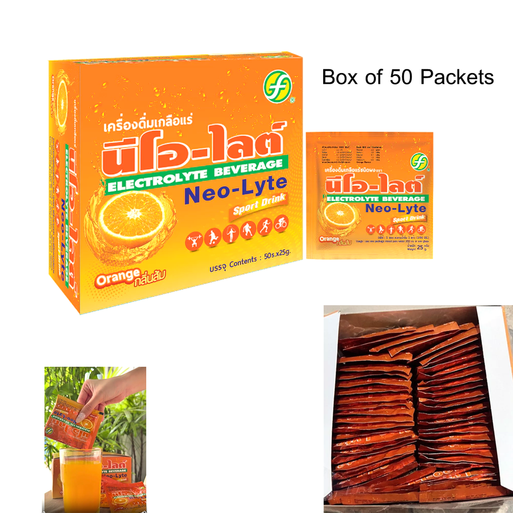 Neo-Lyte Electrolyte Beverage Orange – Box of 50 Packets