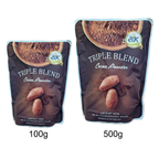 Triple Blend Cocoa Powder back label with ingredients and recipe