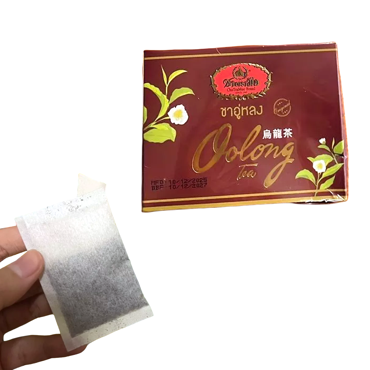 ChaTraMue Oolong Tea – back label with brewing instructions