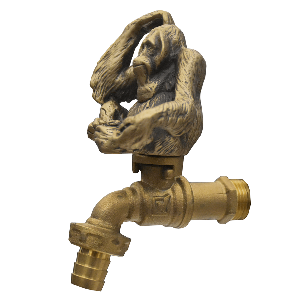 Brass Garden Faucet Tap Gorilla Gold - Side view