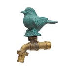 Brass Garden Faucet Tap Sparrow Green - Front view