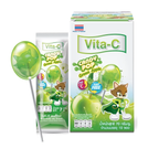 Vita-C Candy Pop Green Apple box and individual sachet with lollipop