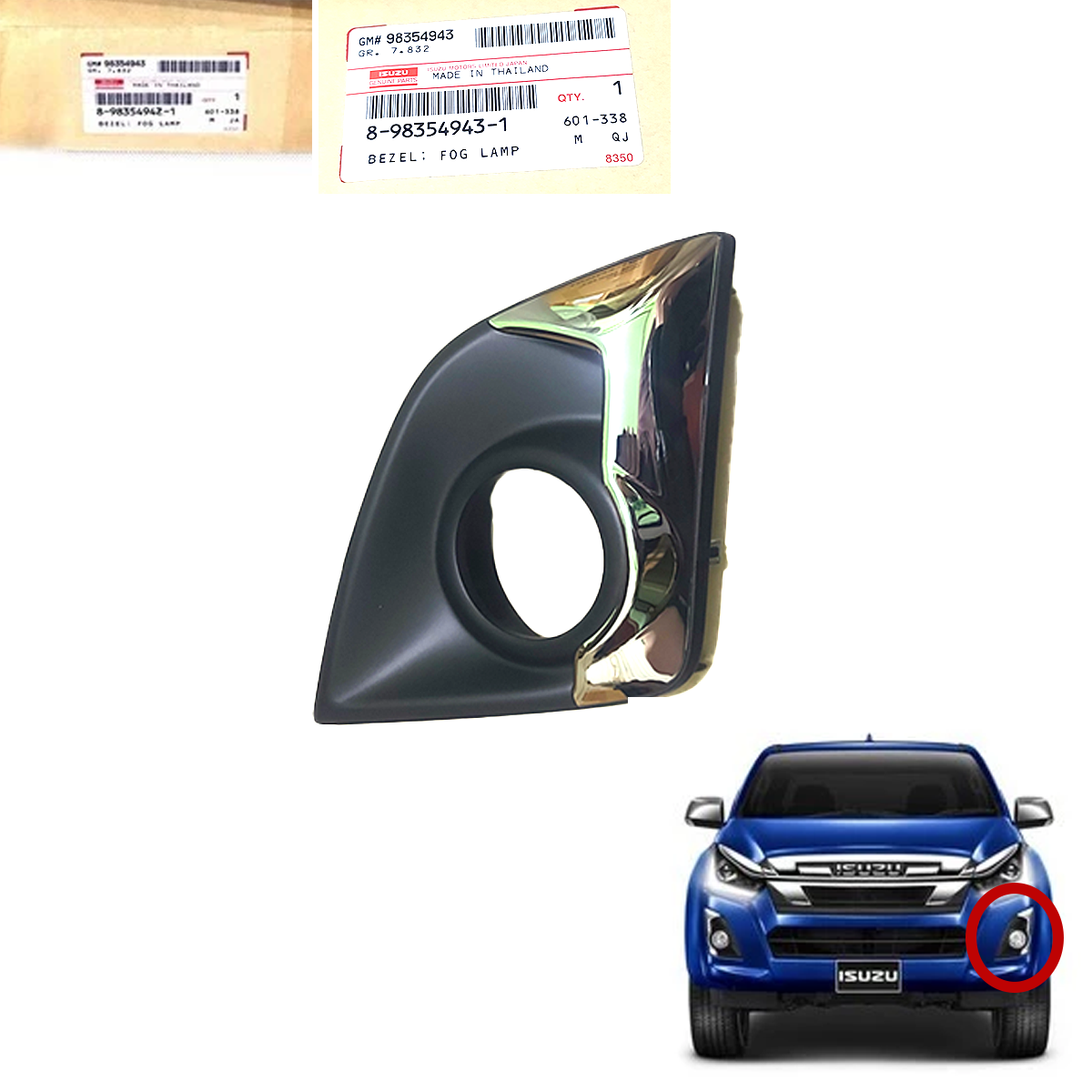 Genuine ISUZU D-Max Fog Lamp Bezels 2018–2019 | 8983549421 / 8983549431