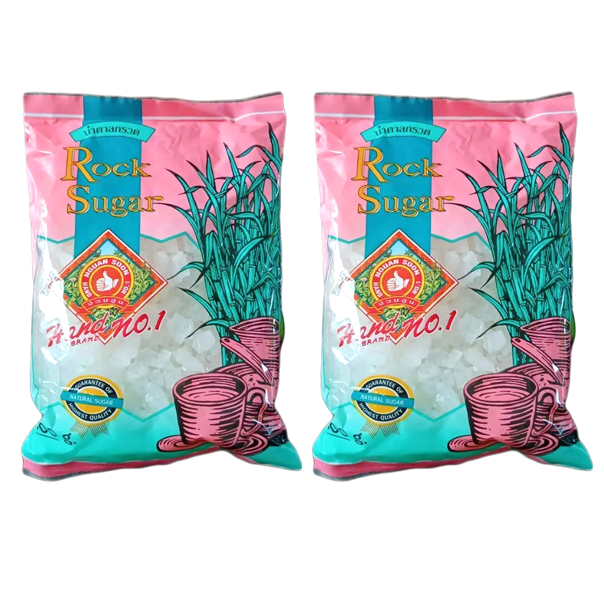 No.1 Hand Brand Rock Sugar 500g – Pure Natural Crystal Sugar for Desserts, Drinks & Thai Cooking