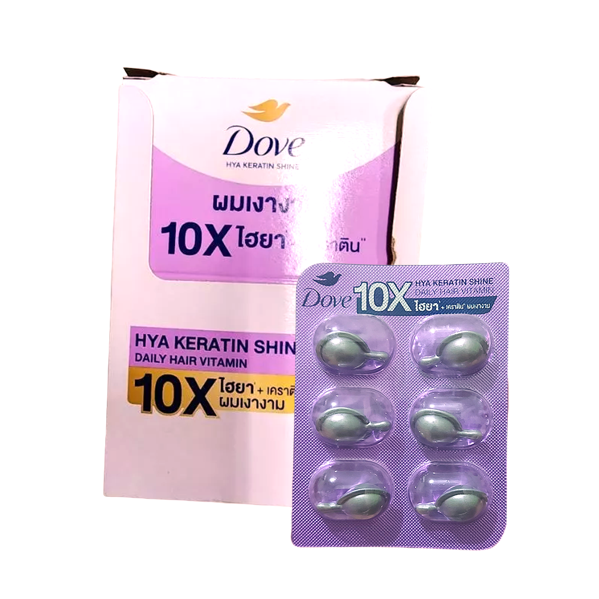 Dove Hya Keratin Shine Daily Hair Vitamin 1 mL × 6 Capsules