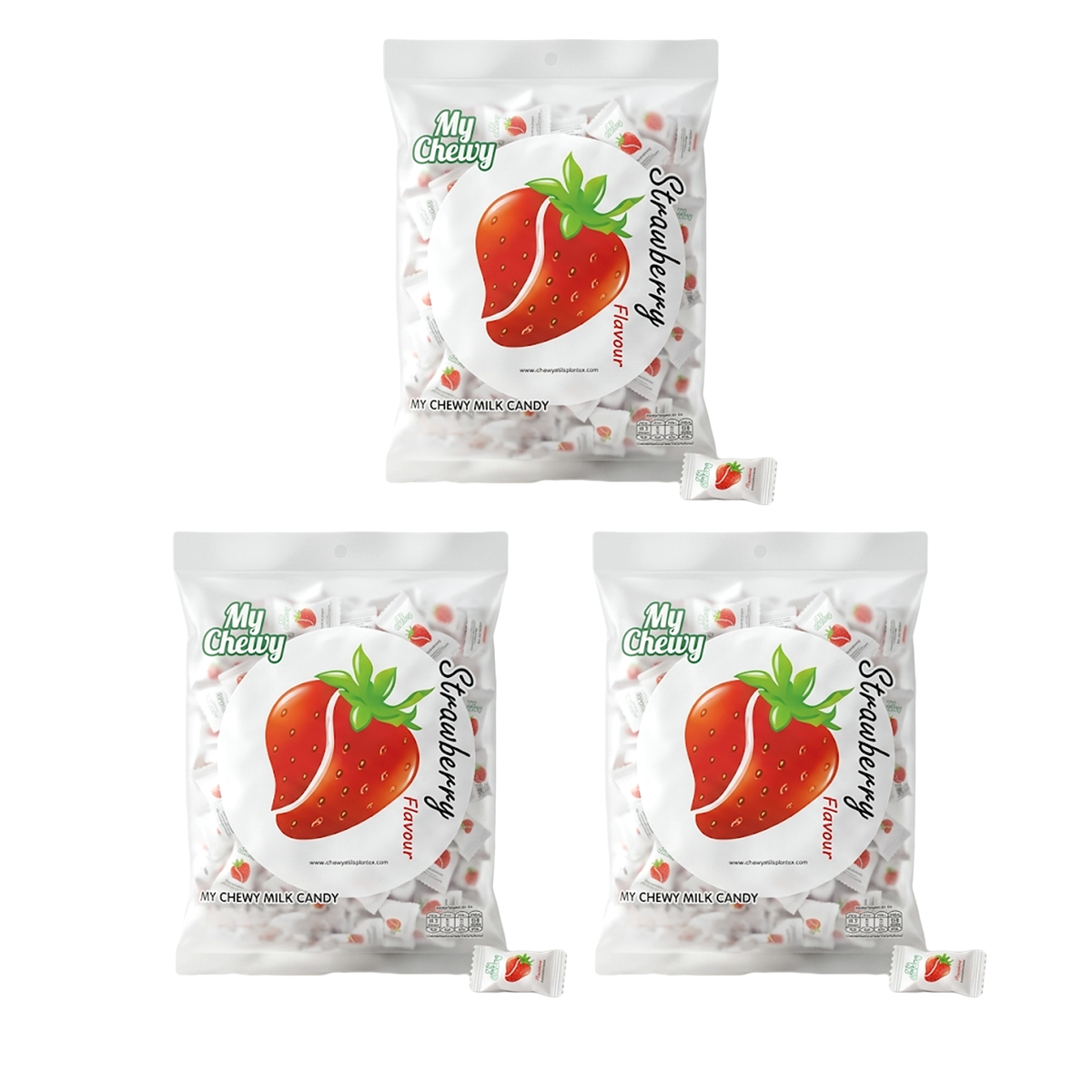 360g Meine Kaubonbons mit Erdbeergeschmack (ca. 100 Stück/Packung) K