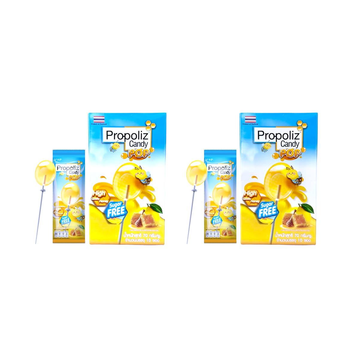 Propoliz Candy Pop – Honey Lemon Sugar-Free Lollipop (Box of 10)