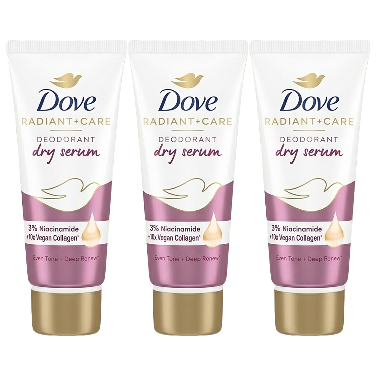 Dove Deodorant Dry Serum 40 ml – Tagesformel | Gleichmäßiger Hautton unter den Achseln mit Niacinamid + Vitamin C