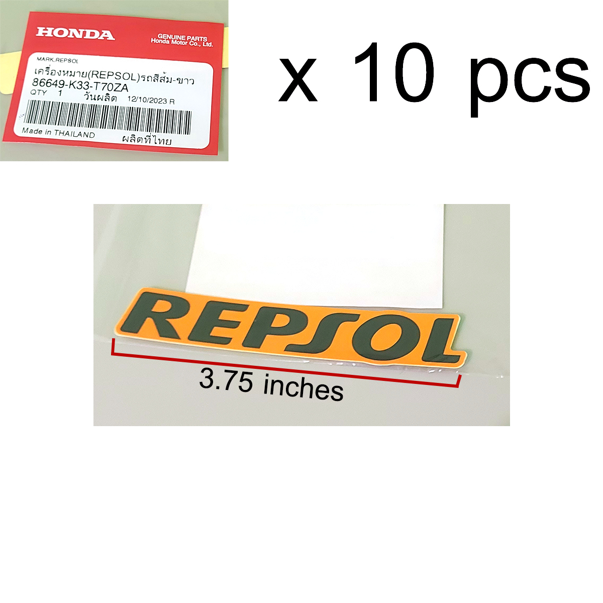 Genuine Honda REPSOL Mark Emblem Sticker 86649-K33-T70ZA 3.75 inches