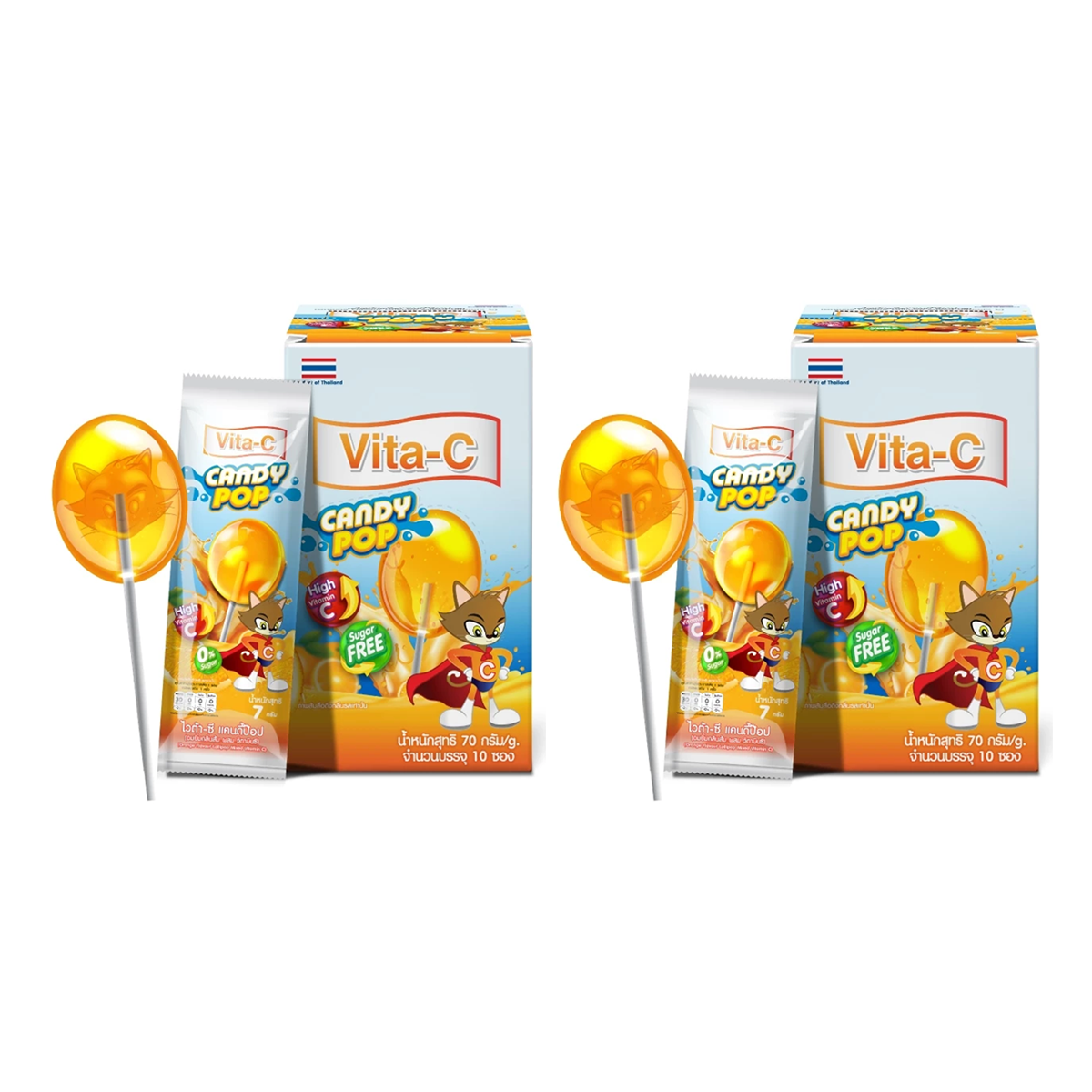 Vita-C Candy Pop – Orange Vitamin C Sugar-Free Lollipop (Box of 10)