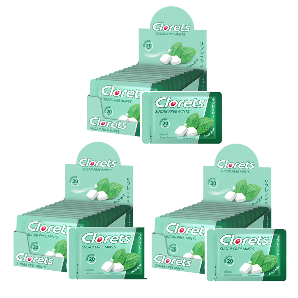 Clorets Fresh Mint Zuckerfreie Tabletten Spearmint Bonbons 16,8 Gramm/Beutel