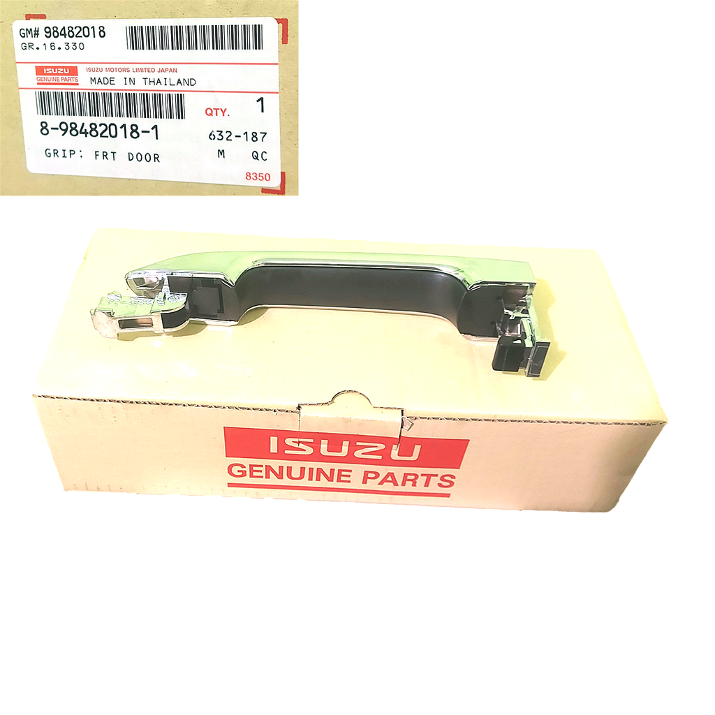 Genuine Isuzu chrome exterior door handle left side, part 8-98482018-1, for All-New D-Max 2020 onward