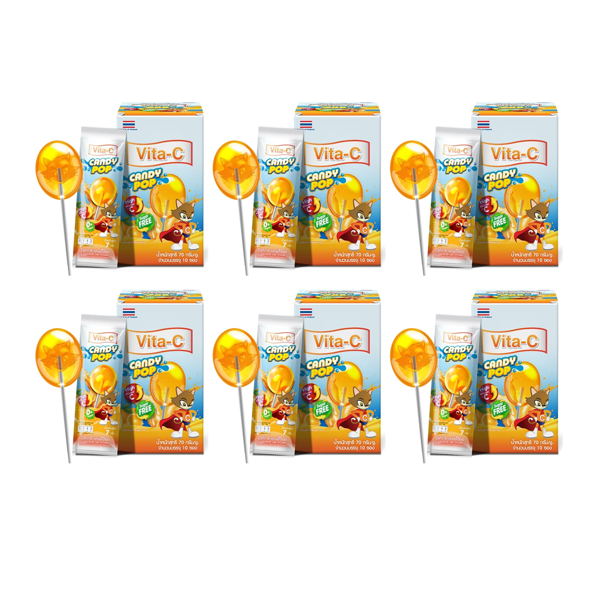 Vita-C Candy Pop – Orange Vitamin C Sugar-Free Lollipop (Box of 10)