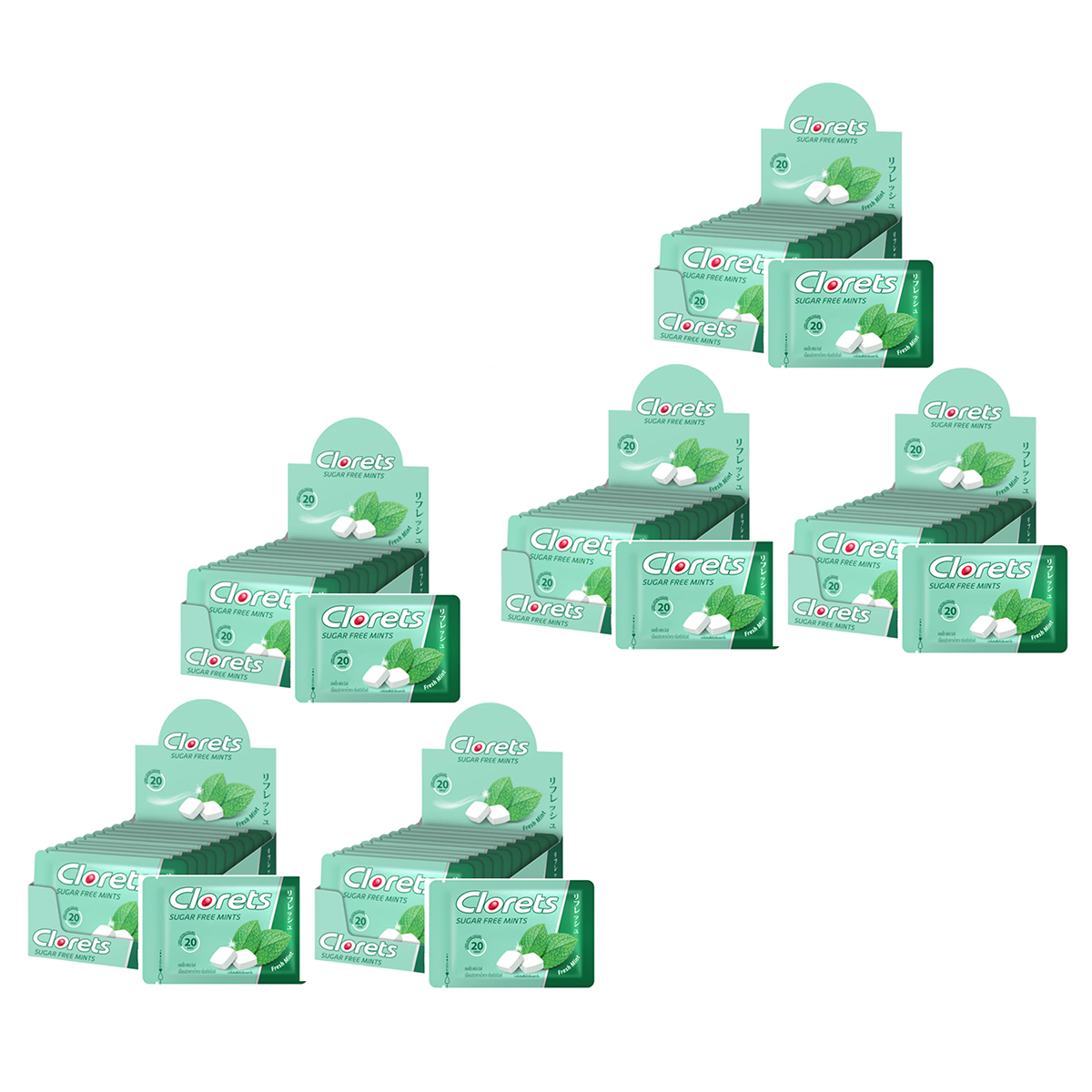 Clorets Fresh Mint Zuckerfreie Tabletten Spearmint Bonbons 16,8 Gramm/Beutel