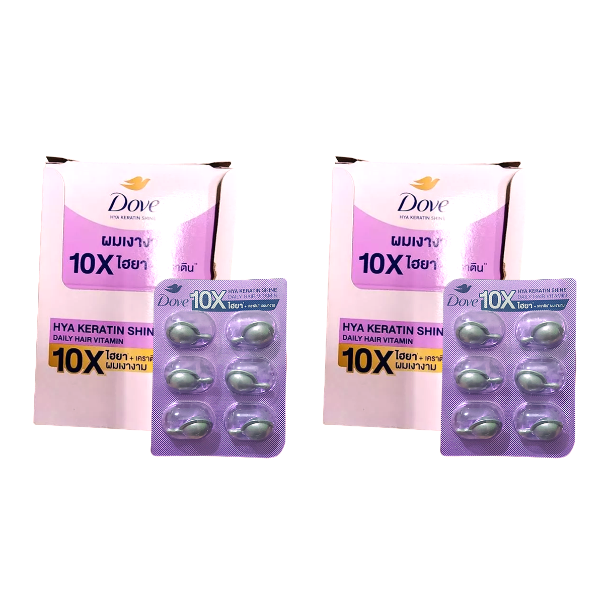 Dove Hya Keratin Shine Daily Hair Vitamin 1 mL × 6 Capsules