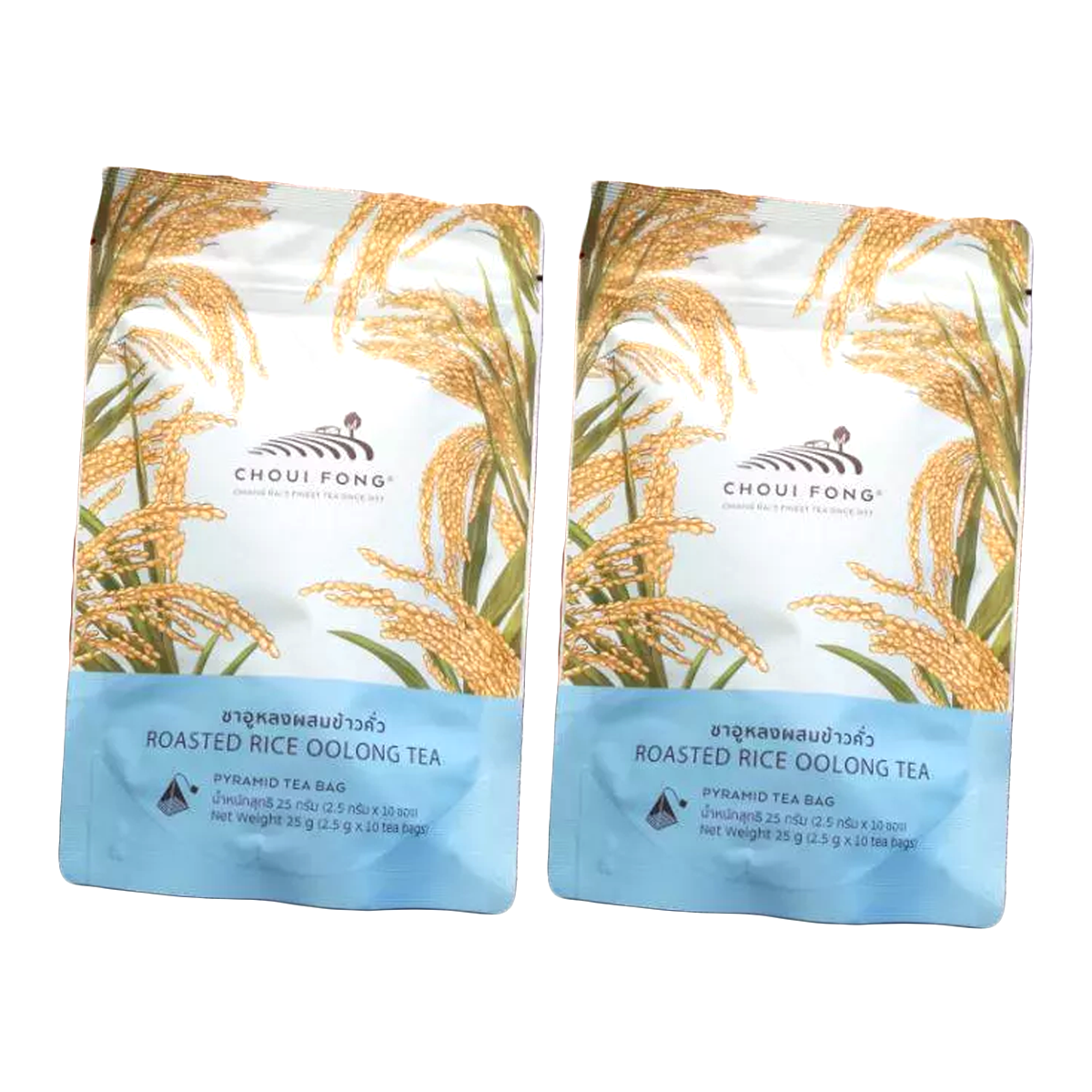 Choui Fong Gerösteter Reis-Oolong-Tee – 10 hochwertige Pyramidenbeutel, röstig & entspannend (25g)