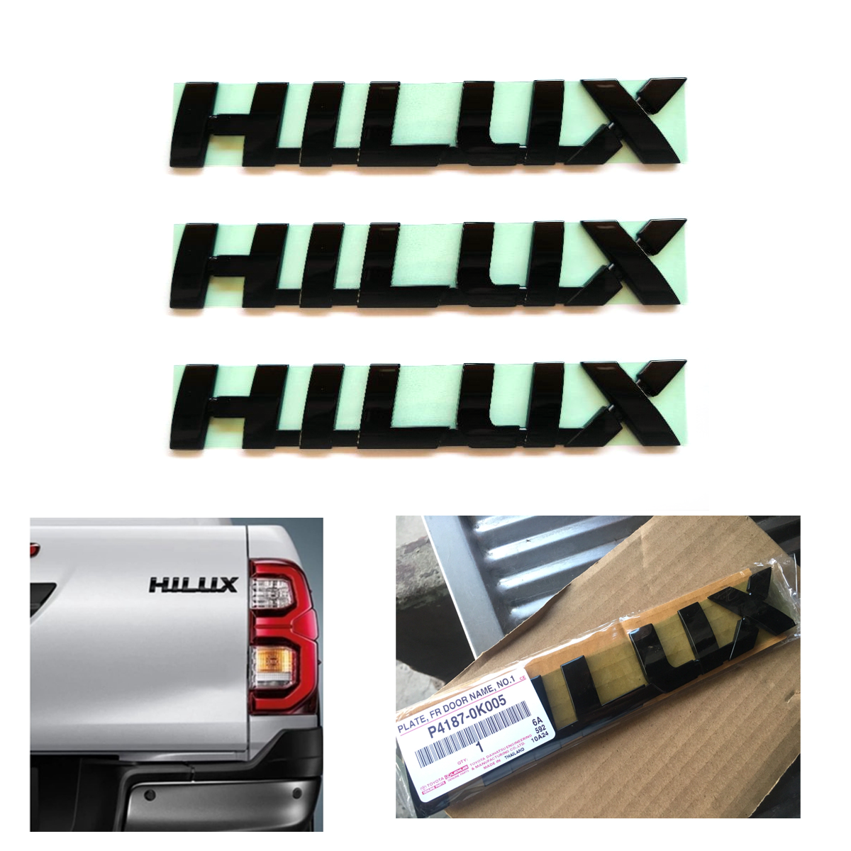 Toyota Hilux Revo K Genuine Rear Logo Emblem Badge Black | Part P41870K005