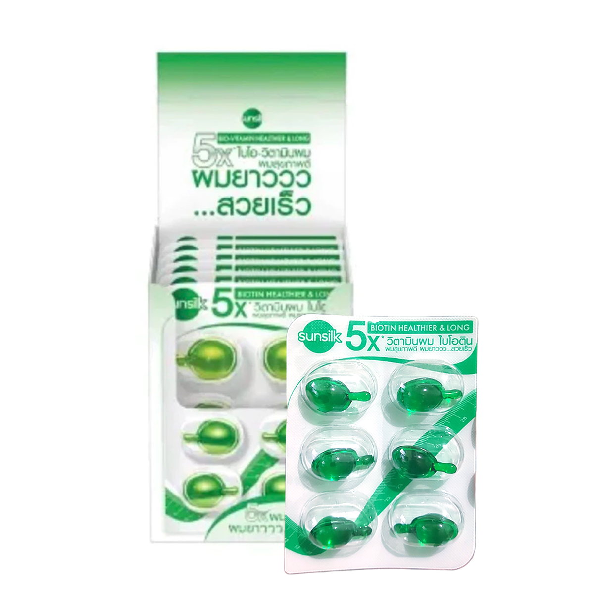 Sunsilk 5X Biotin Hair Vitamin, Healthier & Long Hair, 1 mL x 6