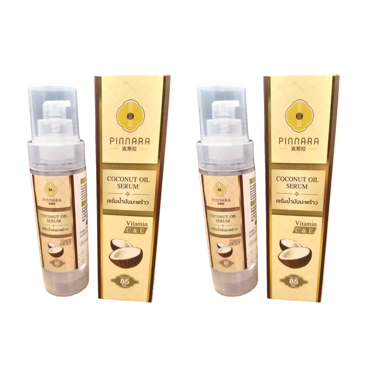 Pinnara Coconut Oil Serum Nourishing Body Face Hair Facial Skin with Vitamins C & E, 85 ml
