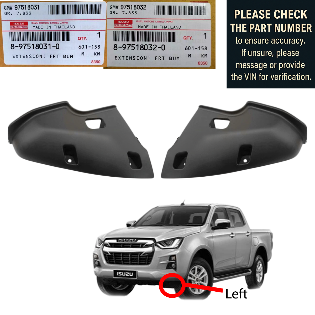 Genuine Extension Front Bumper Isuzu D-MAX 2020-2024