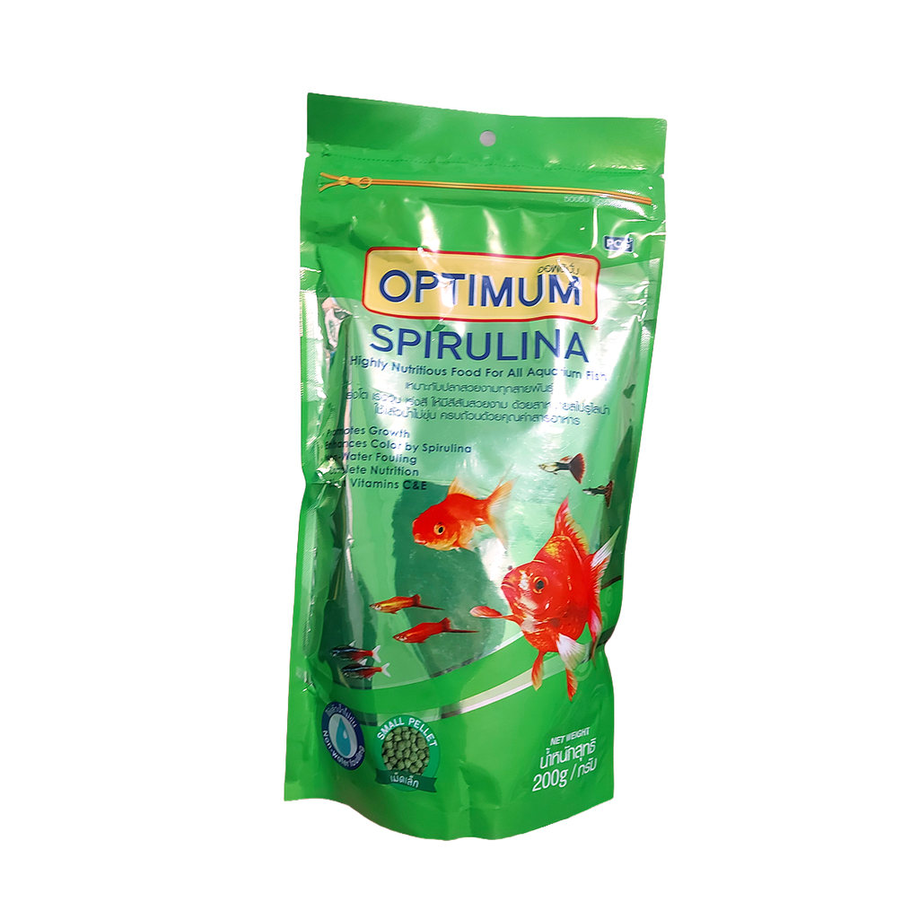 Optimum Spirulina Aquarium Fish Food 200g – Small Pellet