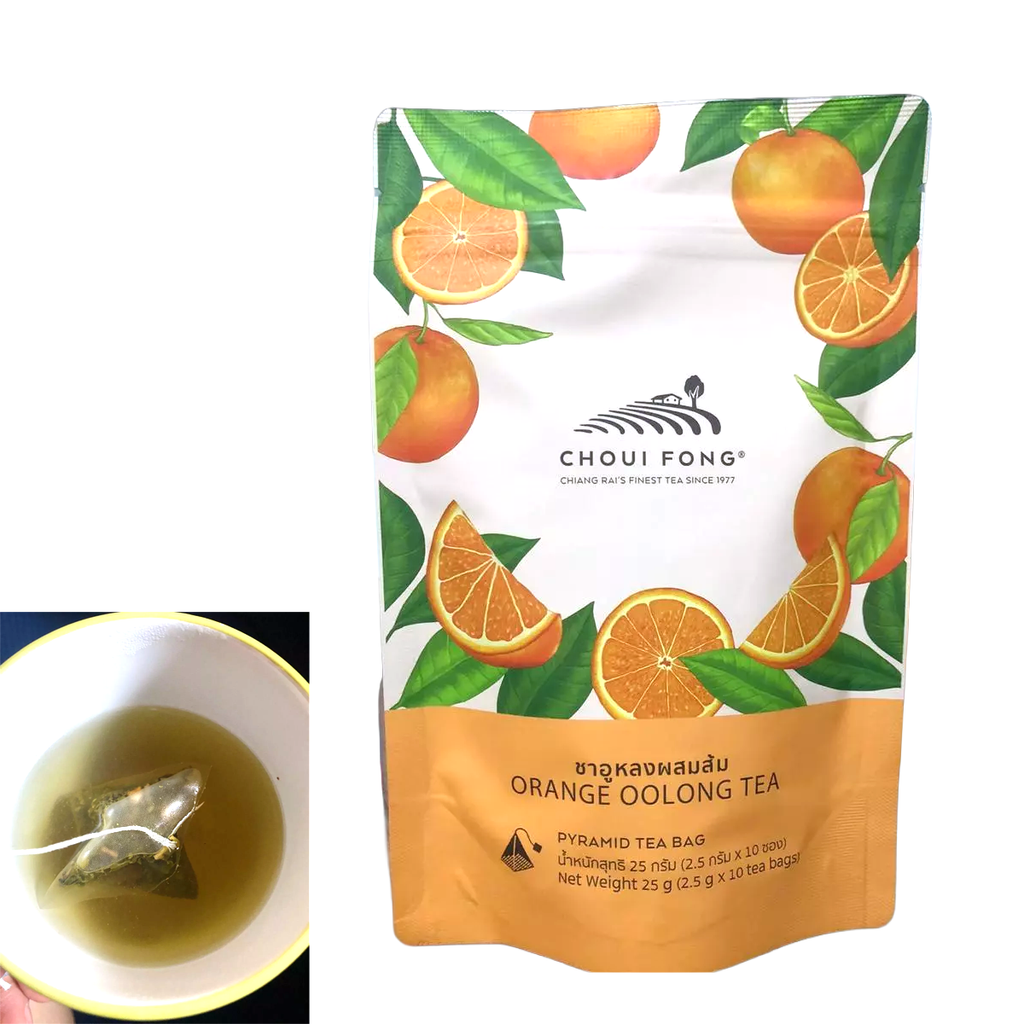 Choui Fong Orange Oolong Tea - 10 Premium Pyramid Tea Bags (25g)