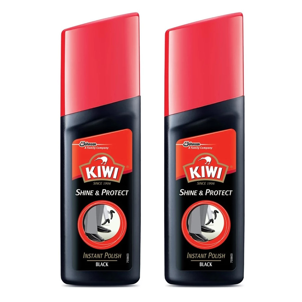 KIWI Black Shoe Boot Instant Polish Wax 75ml — Shine & Protect