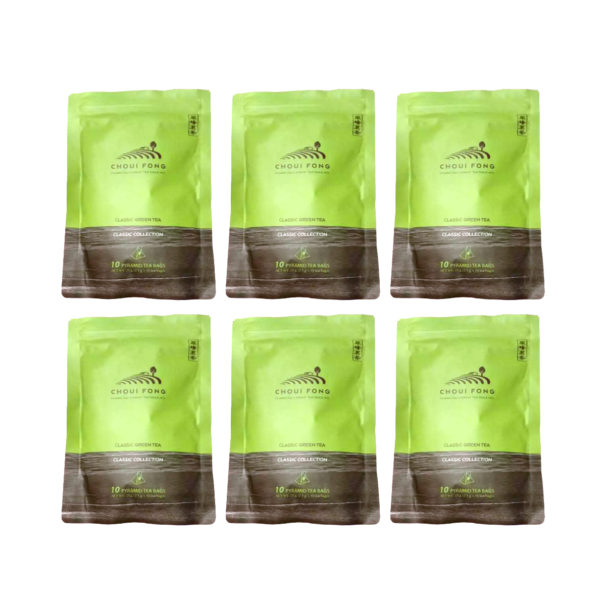 Choui Fong Klassischer Grüner Tee – 10 Premium Pyramidenteebeutel, pur & erfrischend (25g)