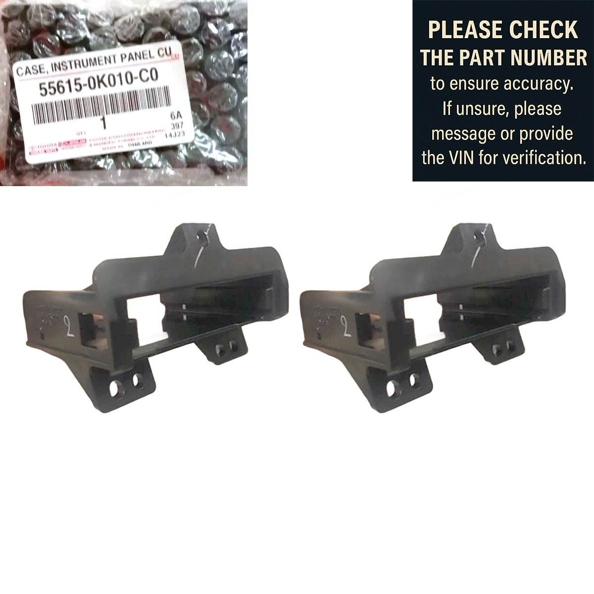 ハイラックス ヴィーゴ & フォーチュナー用トヨタ純正カップホルダーベース – 55615-0K010-C0