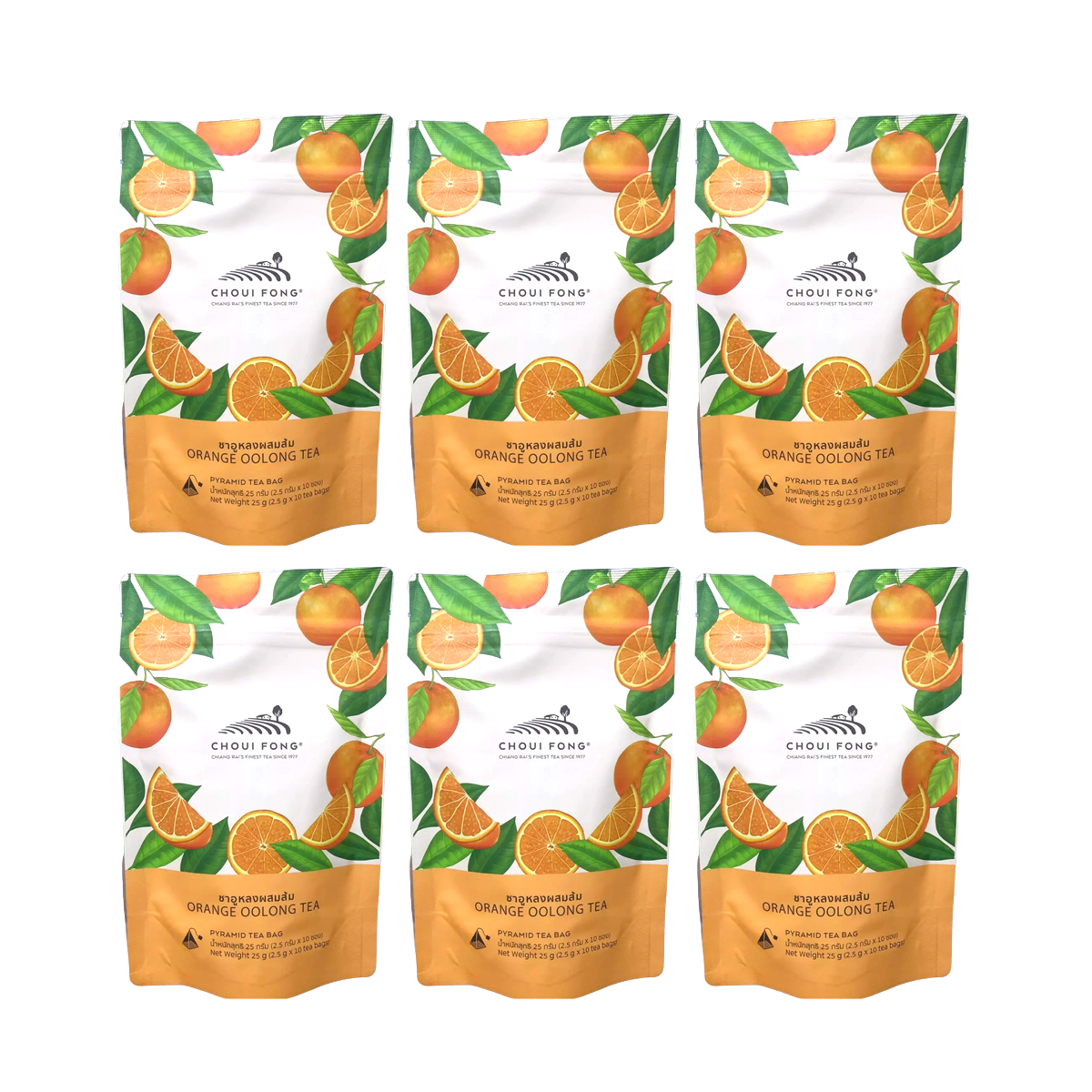 Choui Fong Orangen-Oolong-Tee – 10 Premium Pyramidenteebeutel (25g)