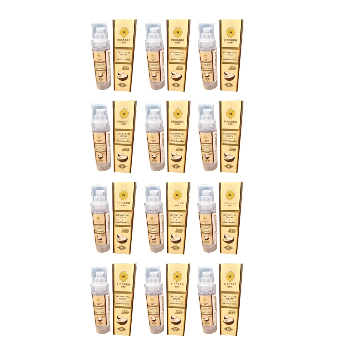 Pinnara Coconut Oil Serum Nourishing Body Face Hair Facial Skin with Vitamins C & E, 85 ml