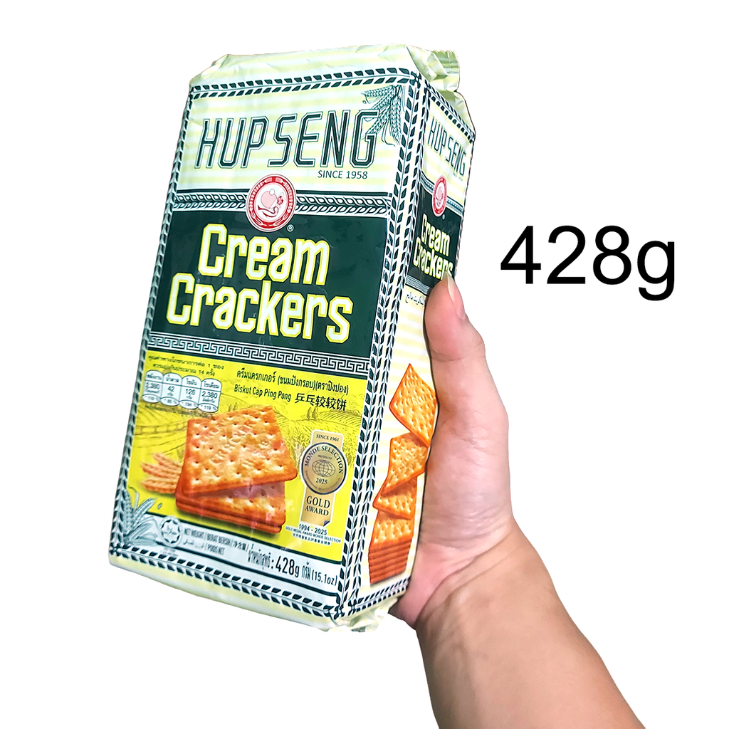 Hup Seng Cream Crackers 428g – Klassischer malaysischer Keks seit 1958 | Halal | Monde Selection Gold Award