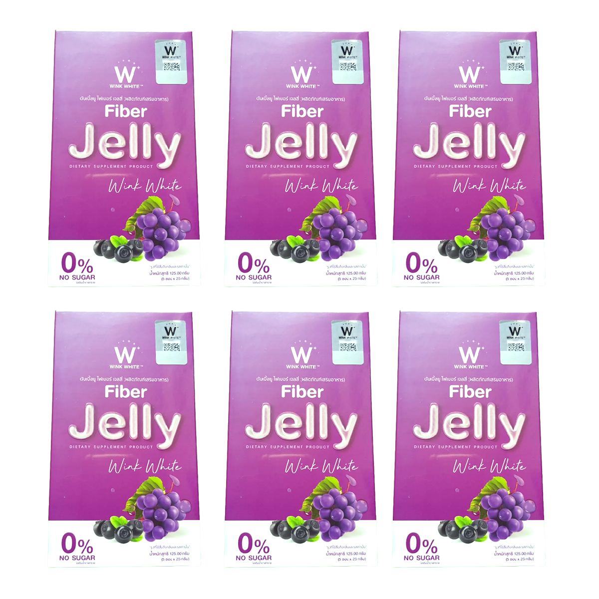 WINK WHITE Fiber Jelly Grape Flavor, 7 Sachets/box
