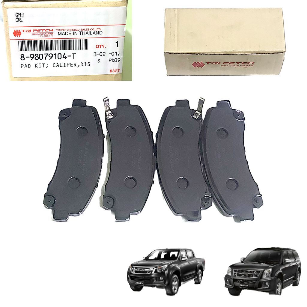 Tri Petch 898079104T front brake pad set with four pads and labeled packaging