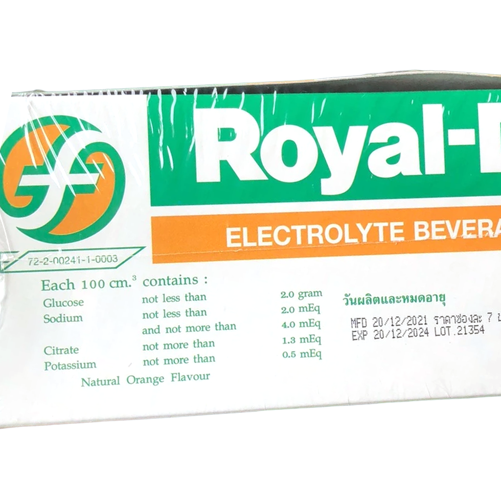 Royal-D Electrolyte Drink Powder with Vitamins B1 B2 B6 C & Calcium (25g x 50 Sachets/Box)