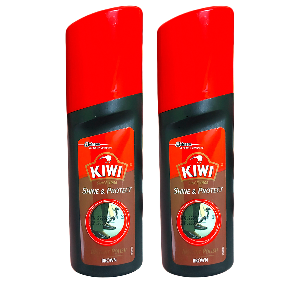 KIWI Brown Shoe Boot Instant Polish Wax 75ml — Shine & Protect